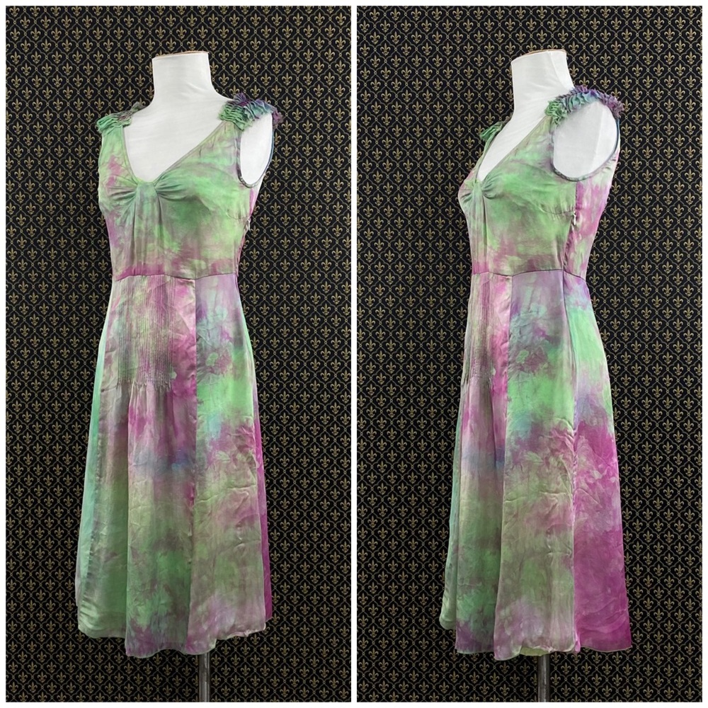 2005 Anthro “Watercolor Silk Dress” by C.C. Outlaw - Picture 7 of 16
